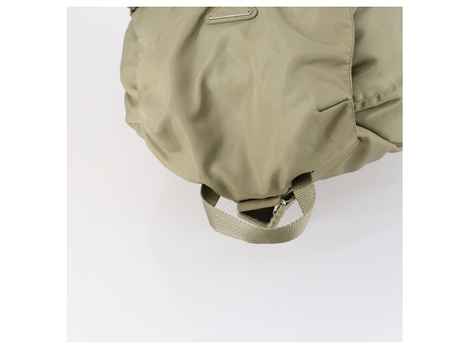 PRADA Backpack Nylon Beige Silver Auth 147783 Silvery - view 6