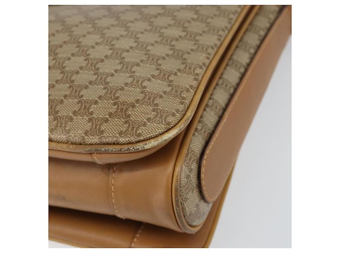 Céline Borsa a Spalla in Tela Macadam CELINE PVC Beige Oro Auth 149632 D'oro - vista 10