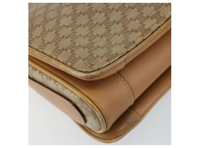 Céline Borsa a Spalla in Tela Macadam CELINE PVC Beige Oro Auth 149632 D'oro - vista 11