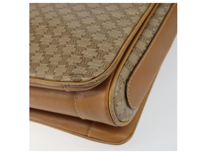Céline Borsa a Spalla in Tela Macadam CELINE PVC Beige Oro Auth 149632 D'oro - vista 12