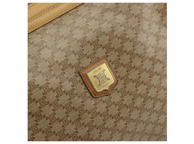 Céline Borsa a Spalla in Tela Macadam CELINE PVC Beige Oro Auth 149632 D'oro - vista 14