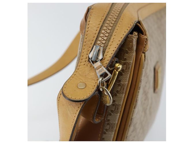 Céline Borsa a Spalla in Tela Macadam CELINE PVC Beige Oro Auth 149632 D'oro - vista 15