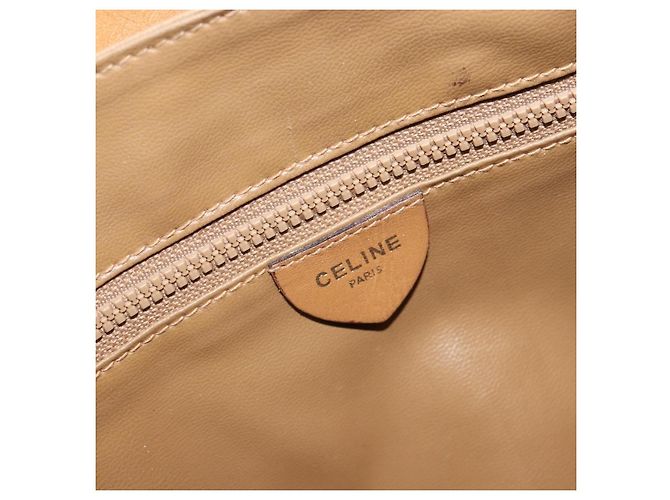 Céline Borsa a Spalla in Tela Macadam CELINE PVC Beige Oro Auth 149632 D'oro - vista 16