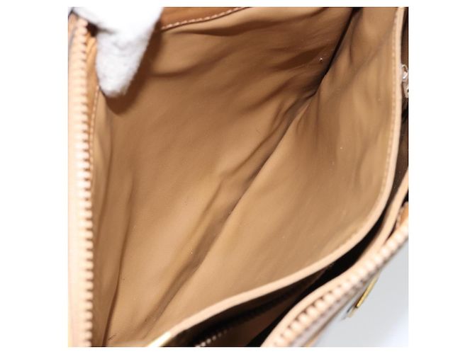 Céline Borsa a Spalla in Tela Macadam CELINE PVC Beige Oro Auth 149632 D'oro - vista 22