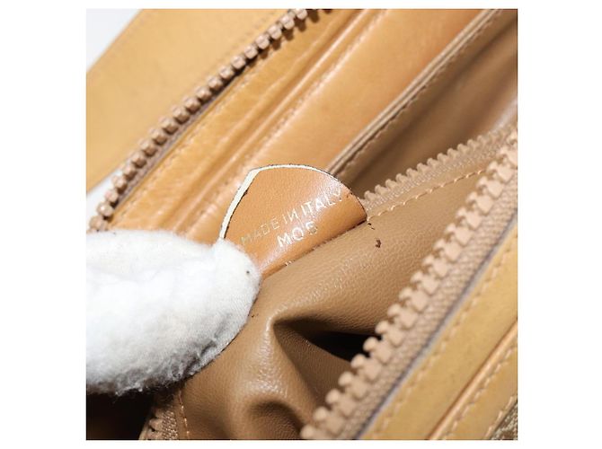 Céline Borsa a Spalla in Tela Macadam CELINE PVC Beige Oro Auth 149632 D'oro - vista 23