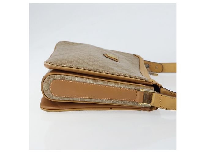 Céline Borsa a Spalla in Tela Macadam CELINE PVC Beige Oro Auth 149632 D'oro - vista 4