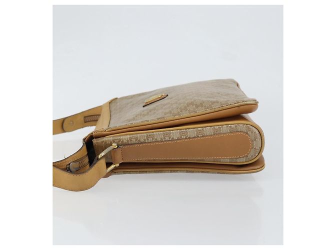 Céline Borsa a Spalla in Tela Macadam CELINE PVC Beige Oro Auth 149632 D'oro - vista 5