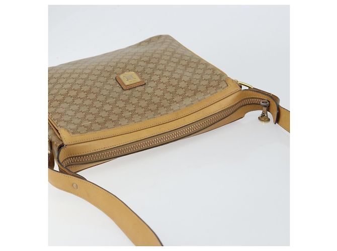 Céline Borsa a Spalla in Tela Macadam CELINE PVC Beige Oro Auth 149632 D'oro - vista 6
