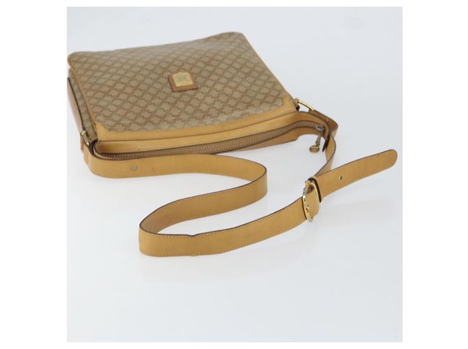 Céline Borsa a Spalla in Tela Macadam CELINE PVC Beige Oro Auth 149632 D'oro - vista 7