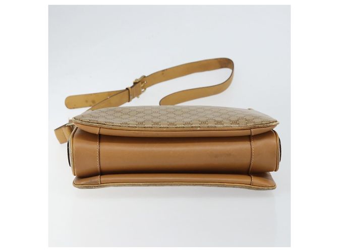 Céline Borsa a Spalla in Tela Macadam CELINE PVC Beige Oro Auth 149632 D'oro - vista 9