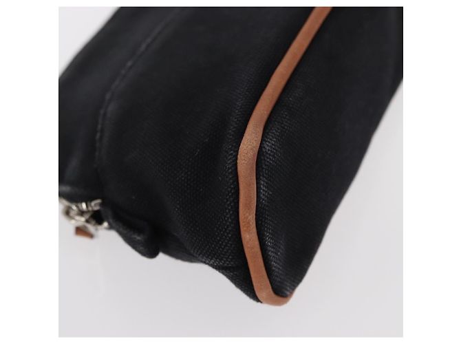 Hermès Pochette Mini Bolide HERMES Mini Pouch Tela Nera Oro Auth BA8465 Nero D'oro - vista 7