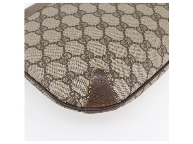 Borsa Gucci GG Supreme Web Sherry Line in PVC Beige Oro Rosso 904 02 026 Auth ka287 D'oro - vista 17