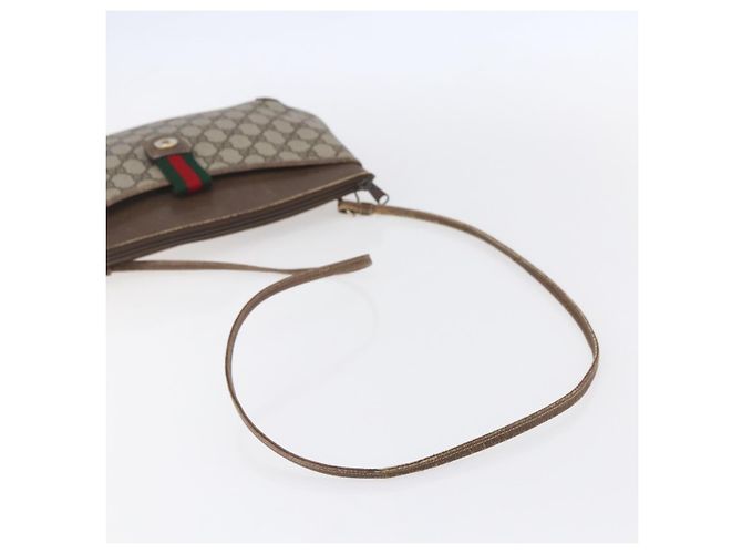 Borsa Gucci GG Supreme Web Sherry Line in PVC Beige Oro Rosso 904 02 026 Auth ka287 D'oro - vista 7