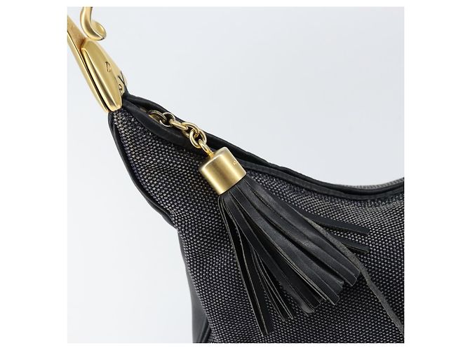 Céline Borsa a Spalla CELINE in Tela Pelle Blu Navy Oro Auth bs31271 D'oro - vista 10