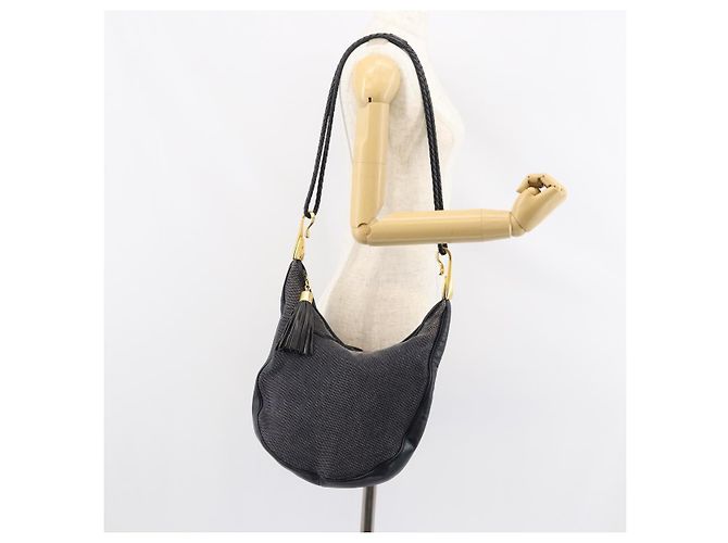 Céline Borsa a Spalla CELINE in Tela Pelle Blu Navy Oro Auth bs31271 D'oro - vista 22