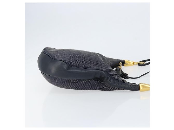 Céline Borsa a Spalla CELINE in Tela Pelle Blu Navy Oro Auth bs31271 D'oro - vista 3