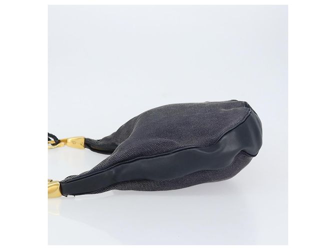 Céline Borsa a Spalla CELINE in Tela Pelle Blu Navy Oro Auth bs31271 D'oro - vista 4