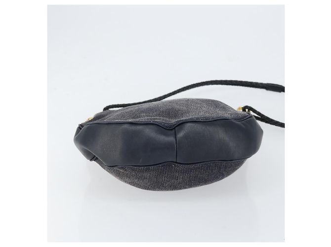 Céline Borsa a Spalla CELINE in Tela Pelle Blu Navy Oro Auth bs31271 D'oro - vista 5