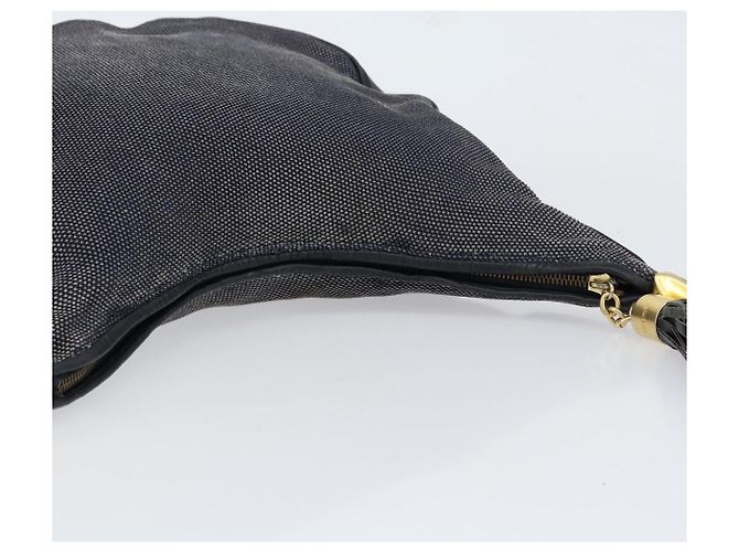 Céline Borsa a Spalla CELINE in Tela Pelle Blu Navy Oro Auth bs31271 D'oro - vista 6