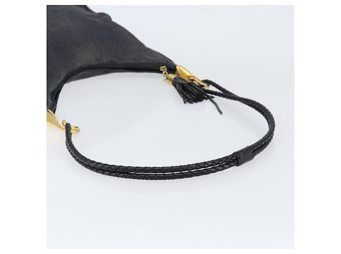 Céline Borsa a Spalla CELINE in Tela Pelle Blu Navy Oro Auth bs31271 D'oro - vista 7