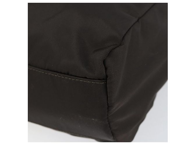 PRADA Borsa a mano in nylon marrone argento autentica 154516 - vista 14