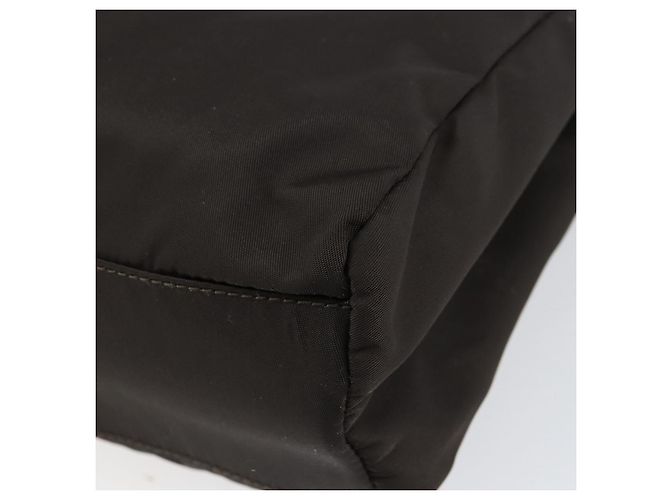 PRADA Borsa a mano in nylon marrone argento autentica 154516 - vista 16