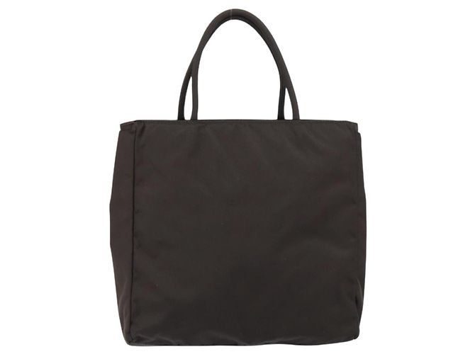 PRADA Borsa a mano in nylon marrone argento autentica 154516 - vista 2