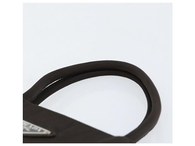 PRADA Borsa a mano in nylon marrone argento autentica 154516 - vista 8