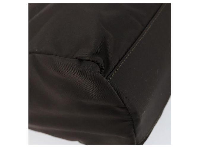 PRADA Borsa a mano in nylon marrone argento autentica 154516 - vista 9
