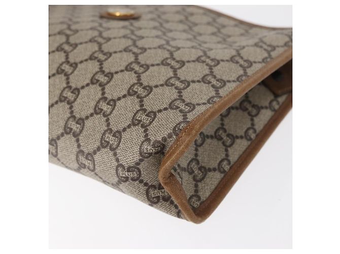 GUCCI GG Plus Supreme Clutch Bag PVC Beige Oro Auth bs31131 D'oro - vista 14