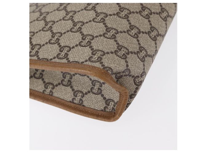 GUCCI GG Plus Supreme Clutch Bag PVC Beige Oro Auth bs31131 D'oro - vista 15