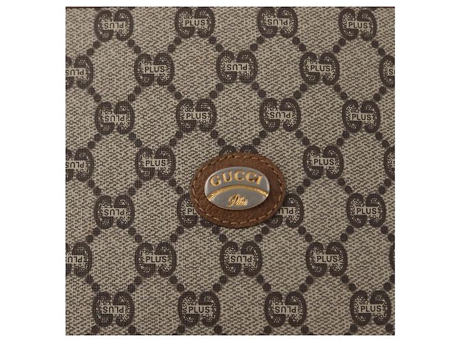 GUCCI GG Plus Supreme Clutch Bag PVC Beige Oro Auth bs31131 D'oro - vista 17