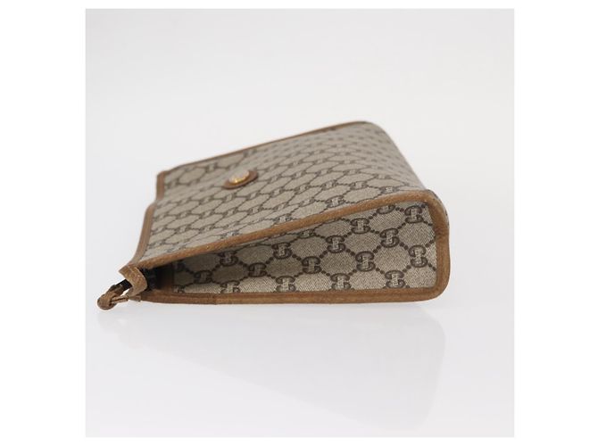 GUCCI GG Plus Supreme Clutch Bag PVC Beige Oro Auth bs31131 D'oro - vista 4