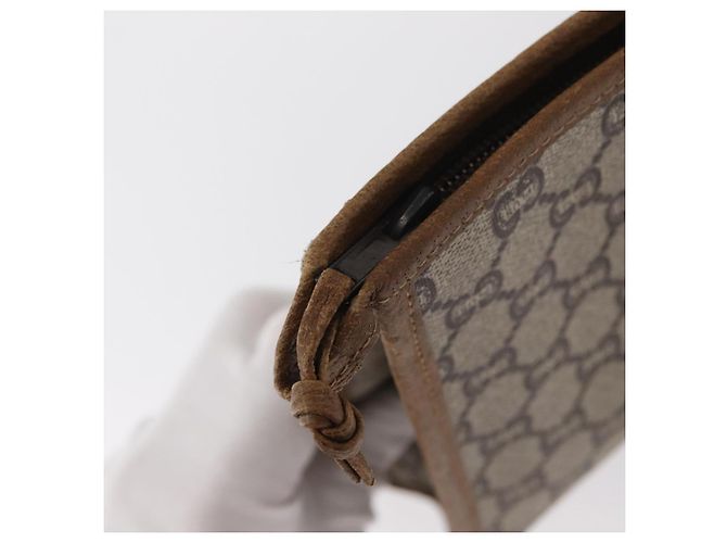 GUCCI GG Plus Supreme Clutch Bag PVC Beige Oro Auth bs31131 D'oro - vista 8