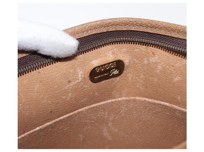 GUCCI GG Plus Supreme Clutch Bag PVC Beige Oro Auth bs31131 D'oro - vista 9