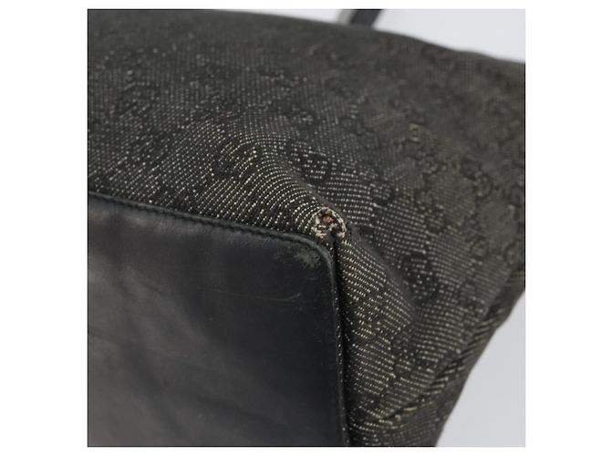 Borsa Tote GG Canvas Gucci Nera Argento 36173 1705 Auth 154445 Nero - vista 10