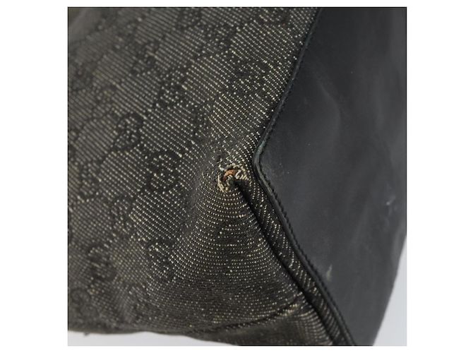 Borsa Tote GG Canvas Gucci Nera Argento 36173 1705 Auth 154445 Nero - vista 14