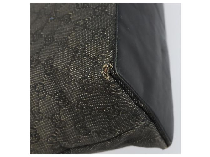 Borsa Tote GG Canvas Gucci Nera Argento 36173 1705 Auth 154445 Nero - vista 16