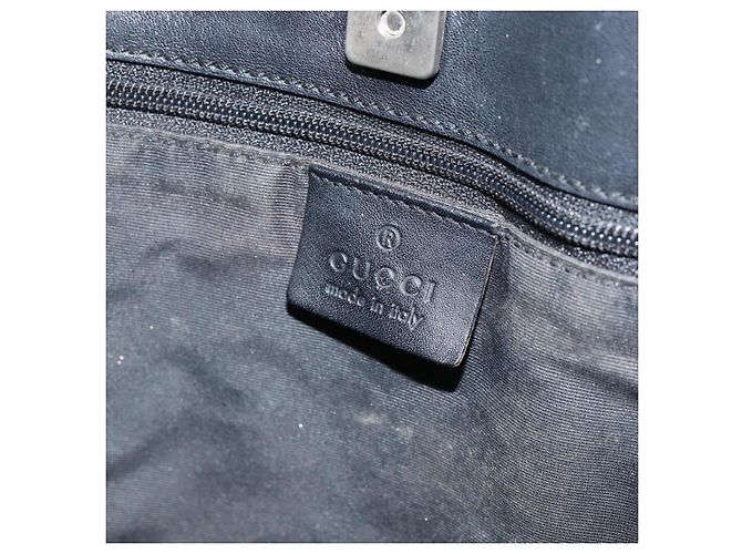 Borsa Tote GG Canvas Gucci Nera Argento 36173 1705 Auth 154445 Nero - vista 18