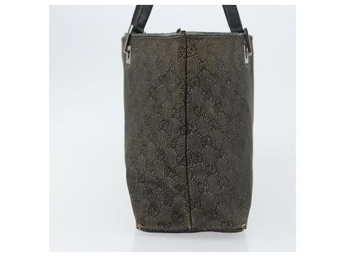 Borsa Tote GG Canvas Gucci Nera Argento 36173 1705 Auth 154445 Nero - vista 3