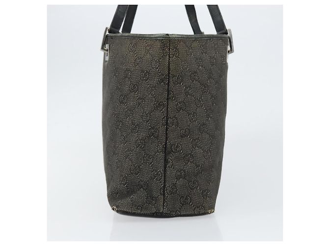 Borsa Tote GG Canvas Gucci Nera Argento 36173 1705 Auth 154445 Nero - vista 4