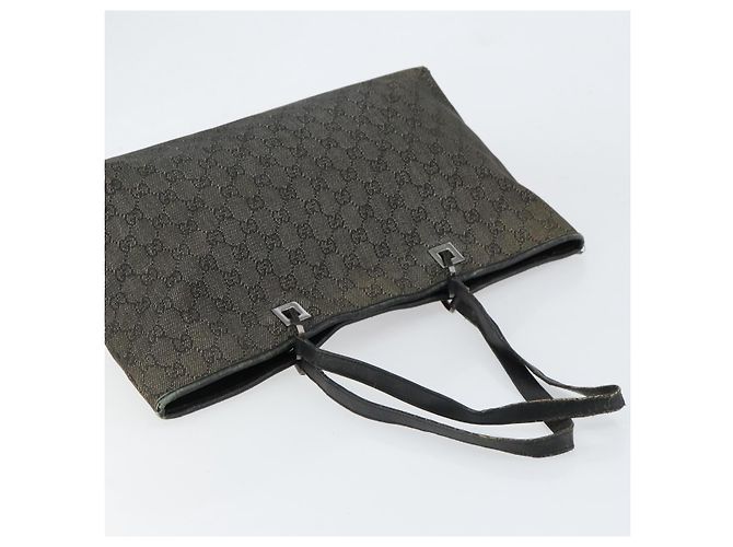 Borsa Tote GG Canvas Gucci Nera Argento 36173 1705 Auth 154445 Nero - vista 6