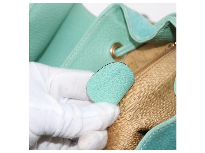 Bamboo Zaino in Bambù GUCCI Camoscio Verde Oro 003 2058 0016 Auth gh1191 D'oro - vista 12