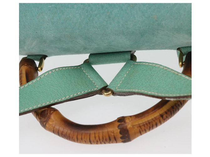 Bamboo Zaino in Bambù GUCCI Camoscio Verde Oro 003 2058 0016 Auth gh1191 D'oro - vista 14