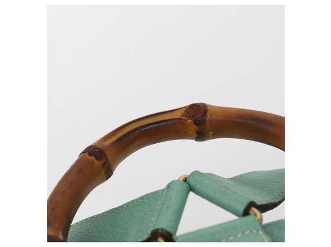 Bamboo Zaino in Bambù GUCCI Camoscio Verde Oro 003 2058 0016 Auth gh1191 D'oro - vista 15