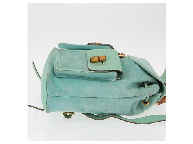 Bamboo Zaino in Bambù GUCCI Camoscio Verde Oro 003 2058 0016 Auth gh1191 D'oro - vista 3