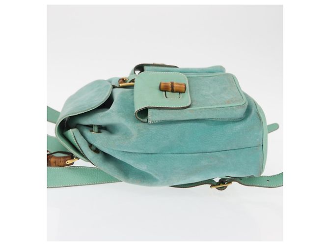 Bamboo Zaino in Bambù GUCCI Camoscio Verde Oro 003 2058 0016 Auth gh1191 D'oro - vista 4