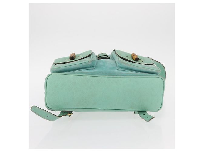 Bamboo Zaino in Bambù GUCCI Camoscio Verde Oro 003 2058 0016 Auth gh1191 D'oro - vista 5