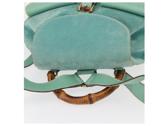 Bamboo Zaino in Bambù GUCCI Camoscio Verde Oro 003 2058 0016 Auth gh1191 D'oro - vista 6