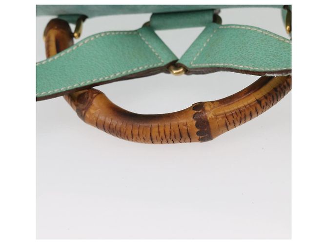 Bamboo Zaino in Bambù GUCCI Camoscio Verde Oro 003 2058 0016 Auth gh1191 D'oro - vista 7